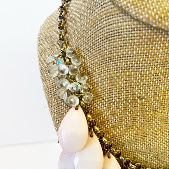 Light Pink Statement Teardrop Necklace Chunky Lucite Beaded Retro 90s Y2K Love - Picture 5 of 8
